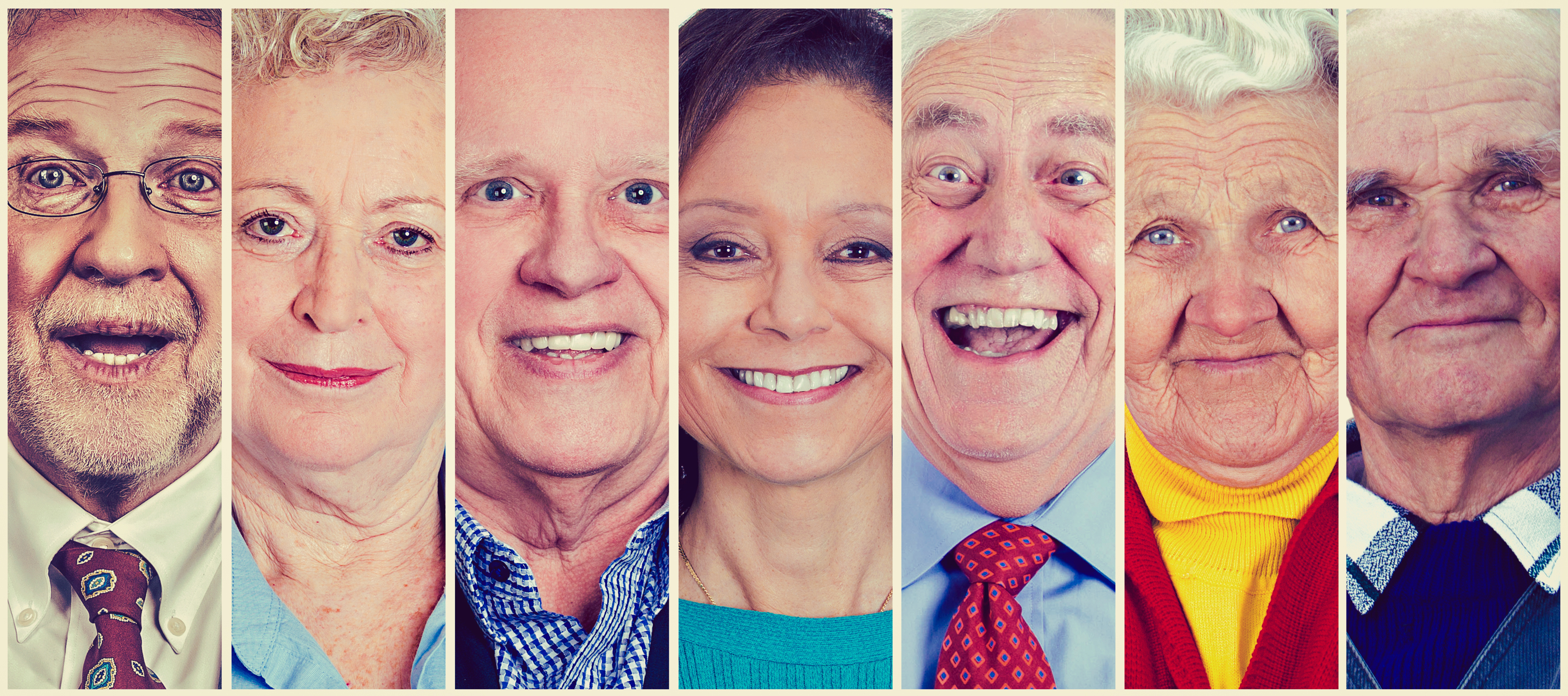 Group of happy senior people smiling